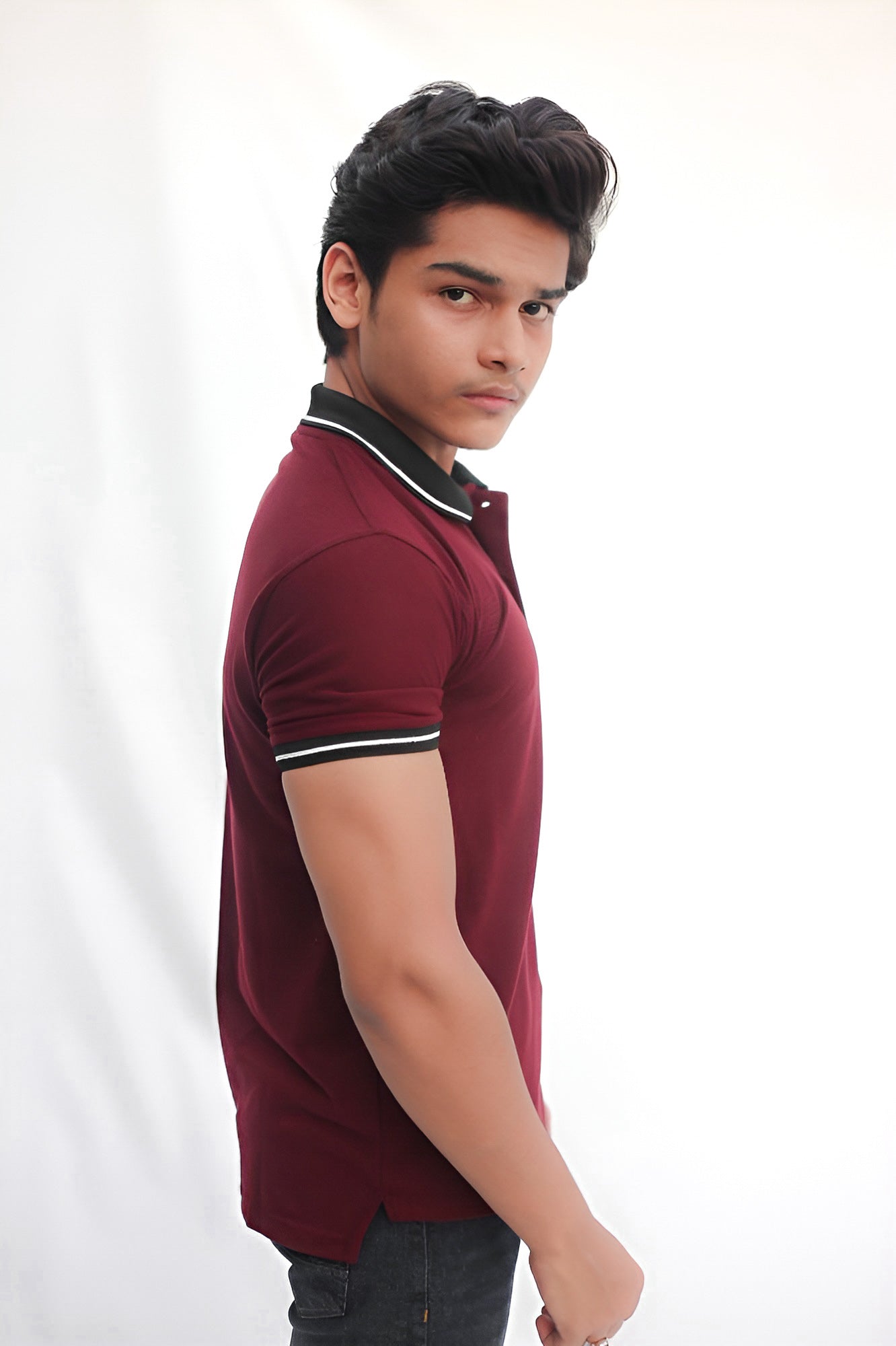 Men Tipping Polo Shirt ( Mehroon )