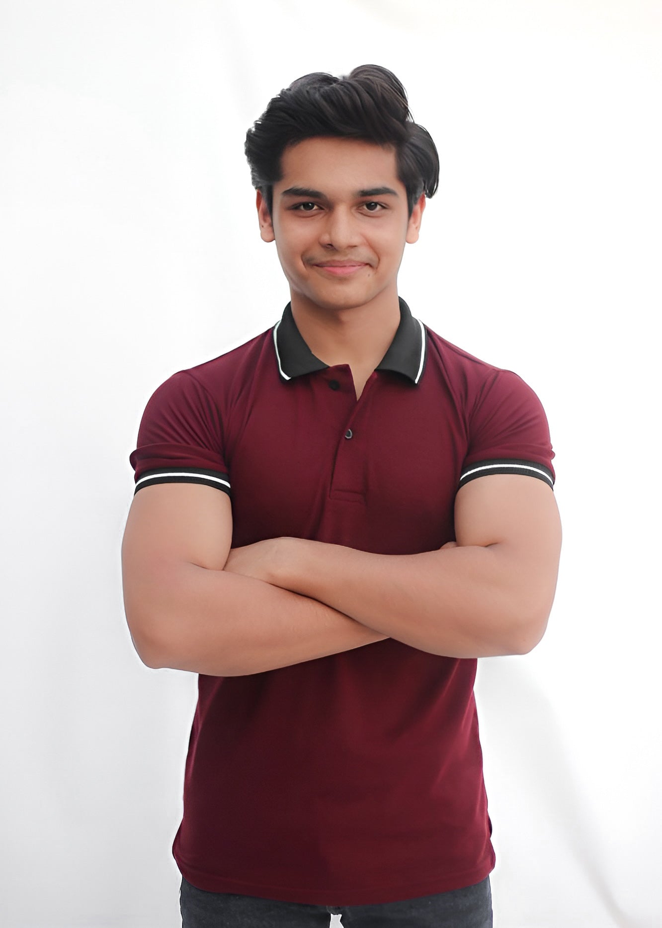 Men Tipping Polo Shirt ( Mehroon )