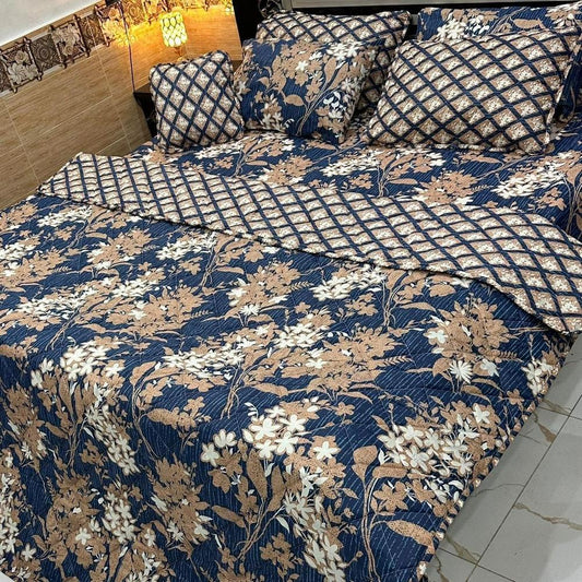 Premium Cotton Printed Comforter Set ( 7 Pcs )