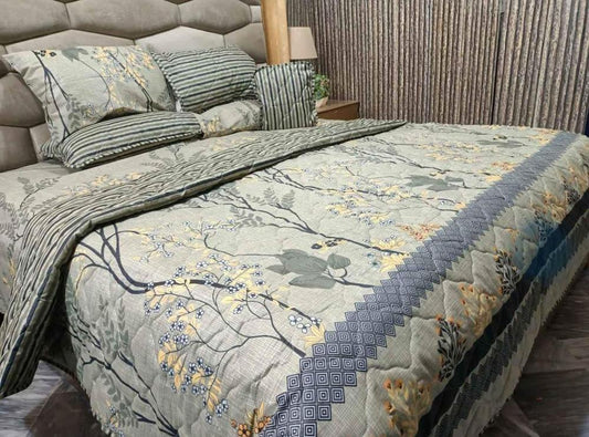 Premium Cotton Printed Comforter Set ( 7 Pcs )