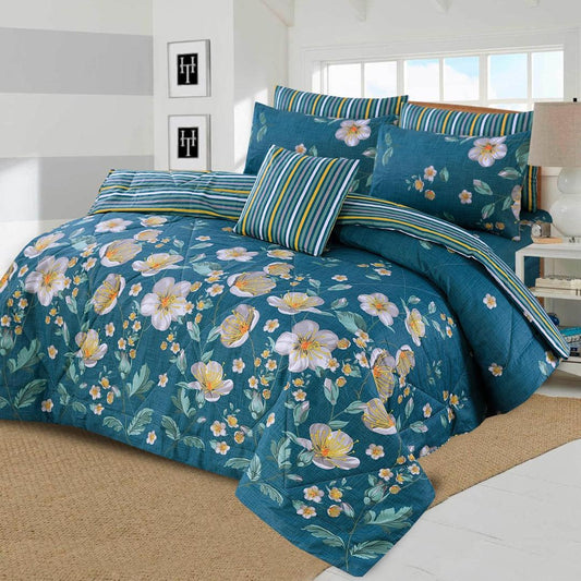 Premium Cotton Printed Comforter Set ( 7 Pcs )