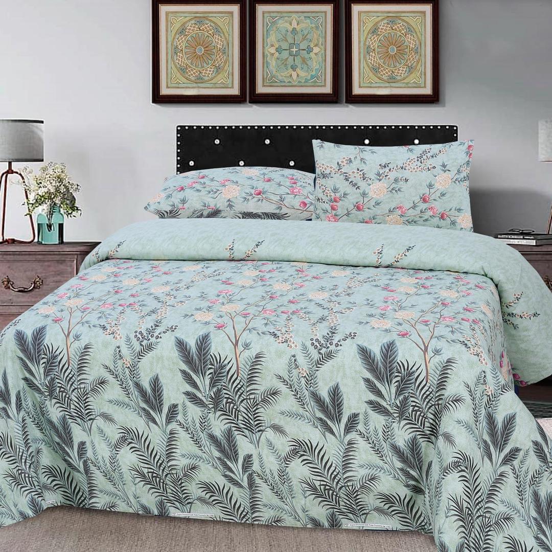 Cotton Printed Double Bed Sheet( 3 Pcs )