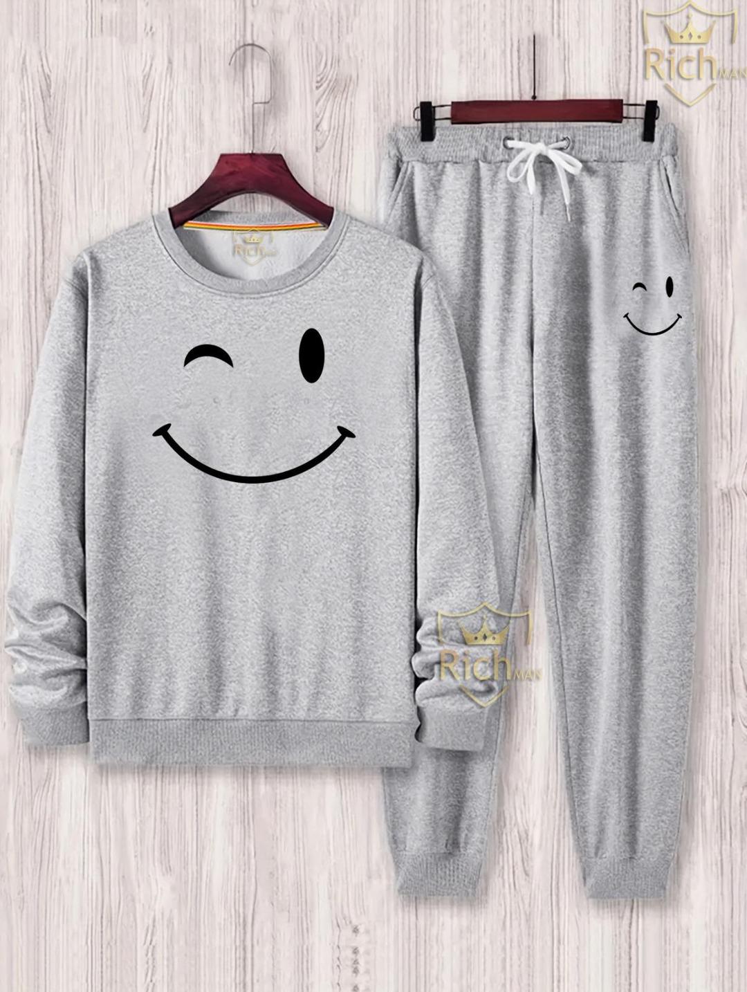 Unisex Printed Fleece Track Suit ( Sweatshirt+ Trouser )