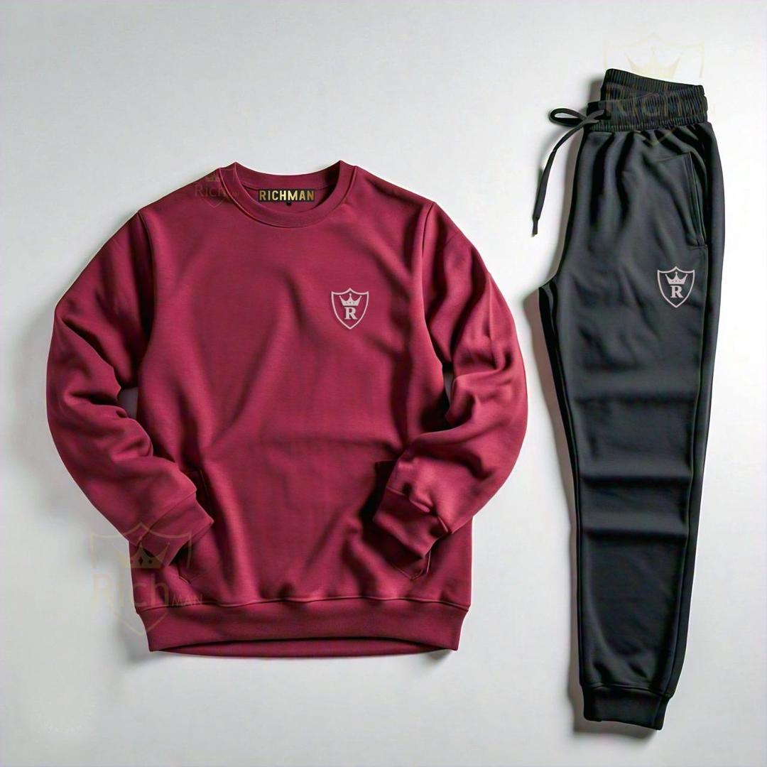 Unisex Plain Fleece Track Suit ( Sweatshirt+ Trouser )