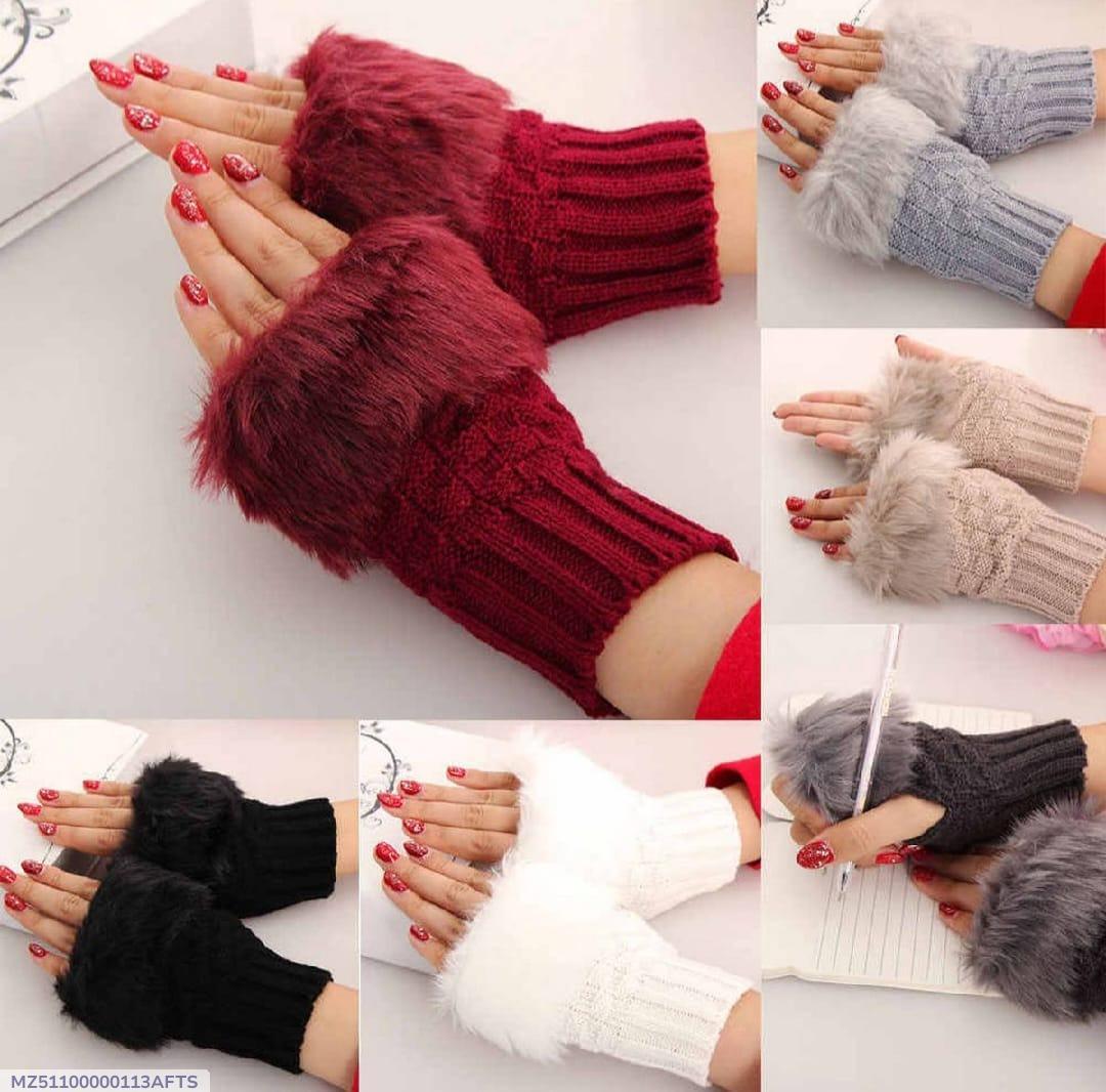 Wool Fur lined Gloves 2 pcs