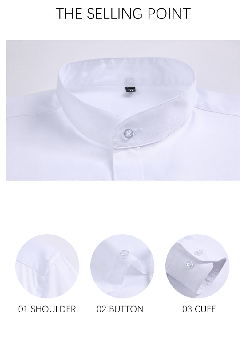 Premium Plain Cotton Formal Shirt Ban Collar