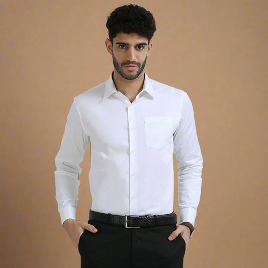 Premium Formal Cotton Shirt ( White)