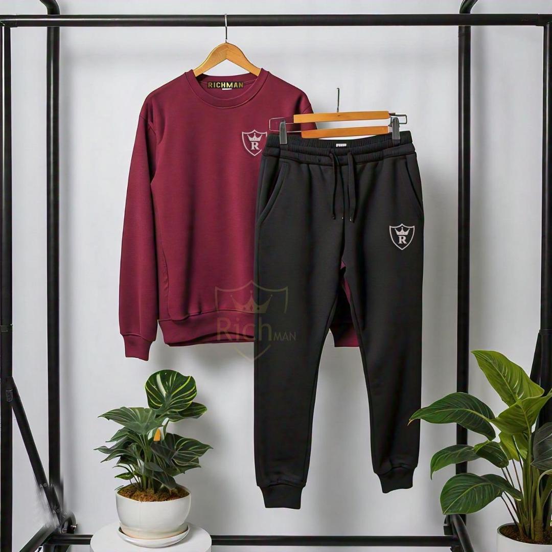 Unisex Plain Fleece Track Suit ( Sweatshirt+ Trouser )