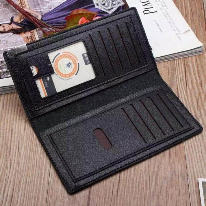 Trendy Leather Long Fold Wallet