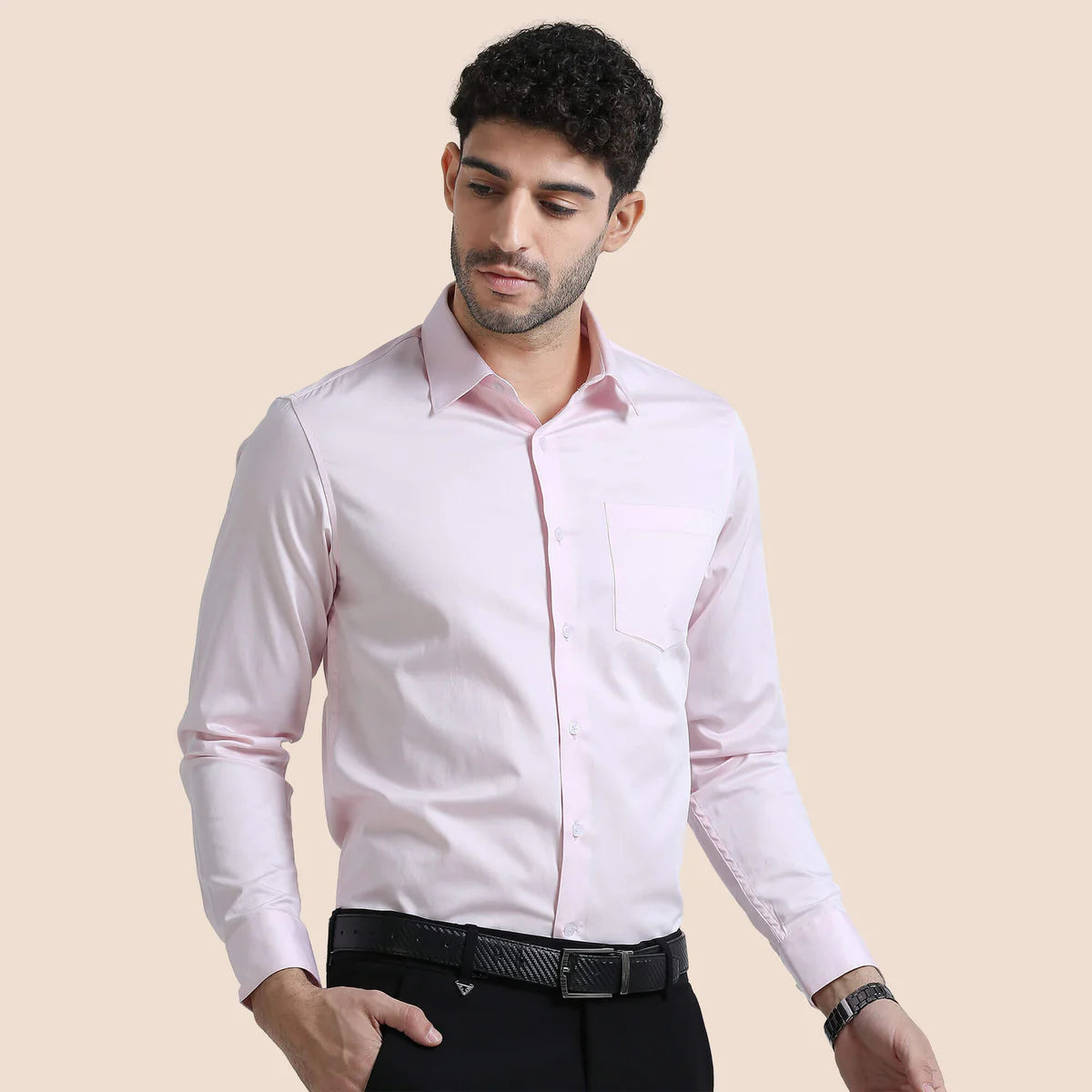 Premium Formal Cotton Shirt ( Light Pink )