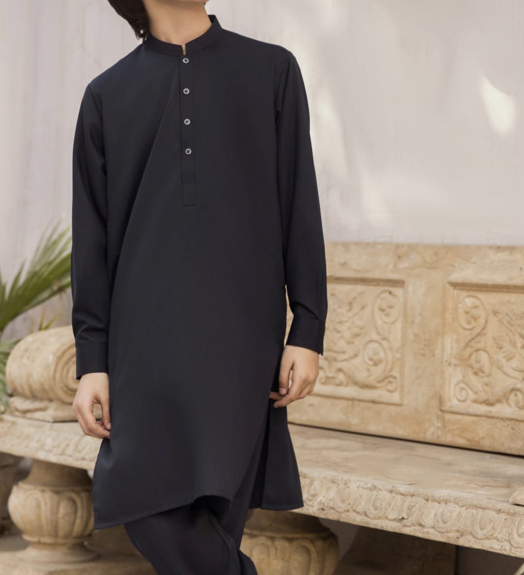 BOY BLENDED KAMEEZ SHALWAR NAVY BLUE