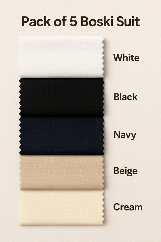 Plain Italian Premium Boski Fabric (PACK OF 5 SUITS)
