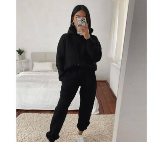 Women's Plain Track Suit Black