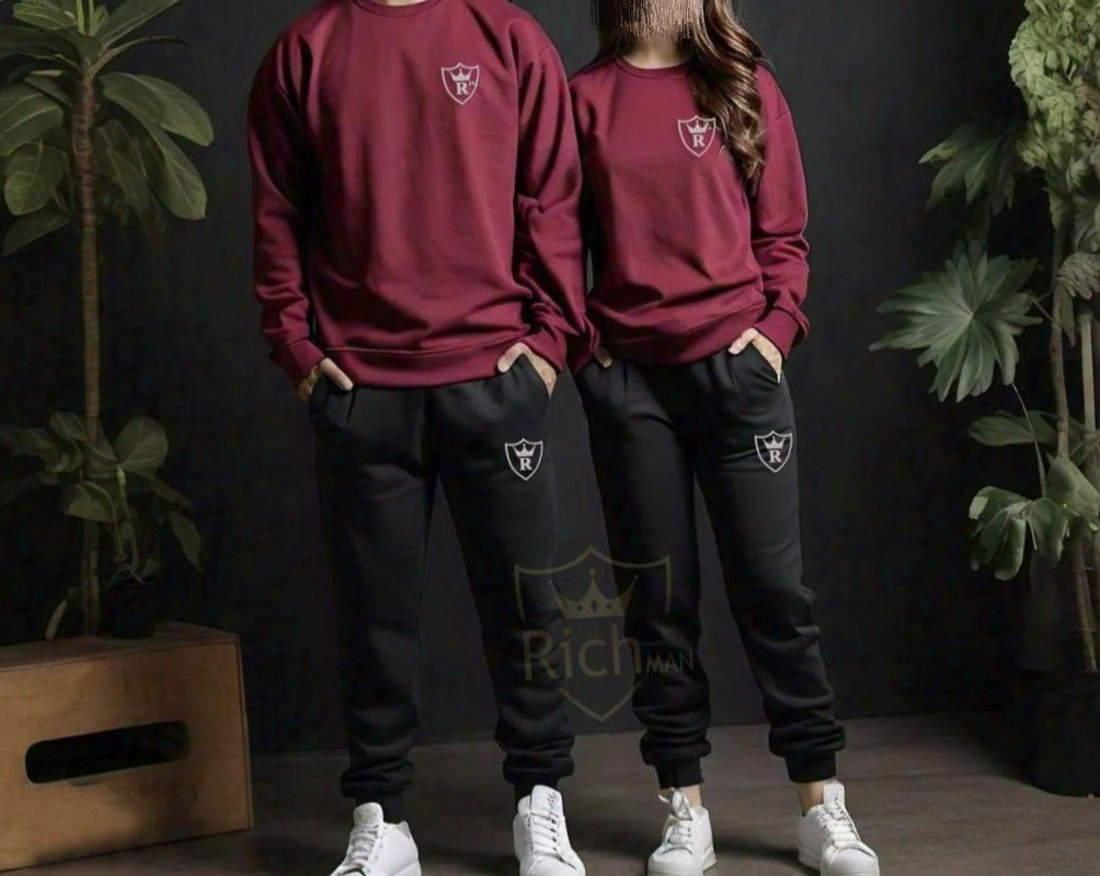 Unisex Plain Fleece Track Suit ( Sweatshirt+ Trouser )