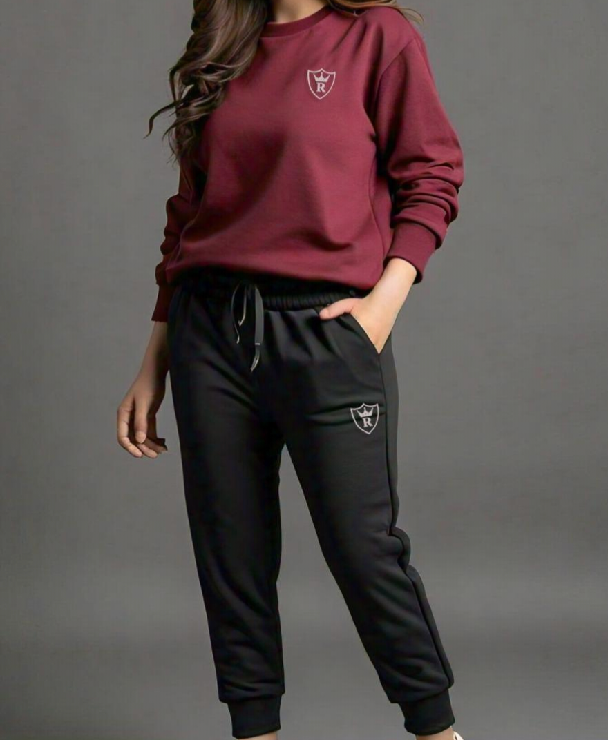 Unisex Plain Fleece Track Suit ( Sweatshirt+ Trouser )