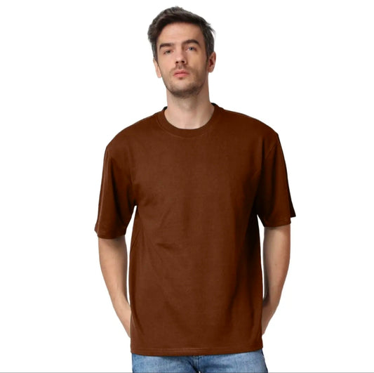 Brown - Plain Oversized Drop Shoulder