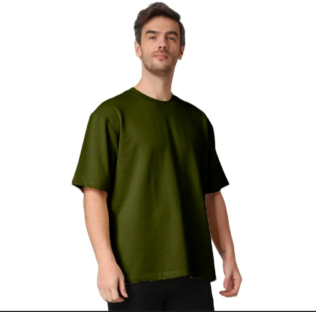 Olive - Plain Oversized Drop Shoulder