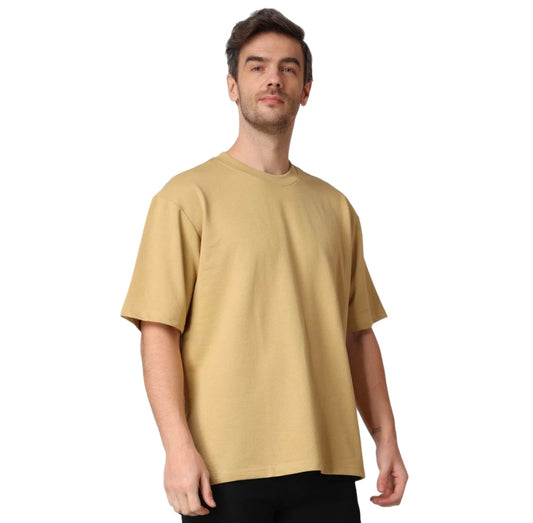 Beige - Plain Oversized Drop Shoulder