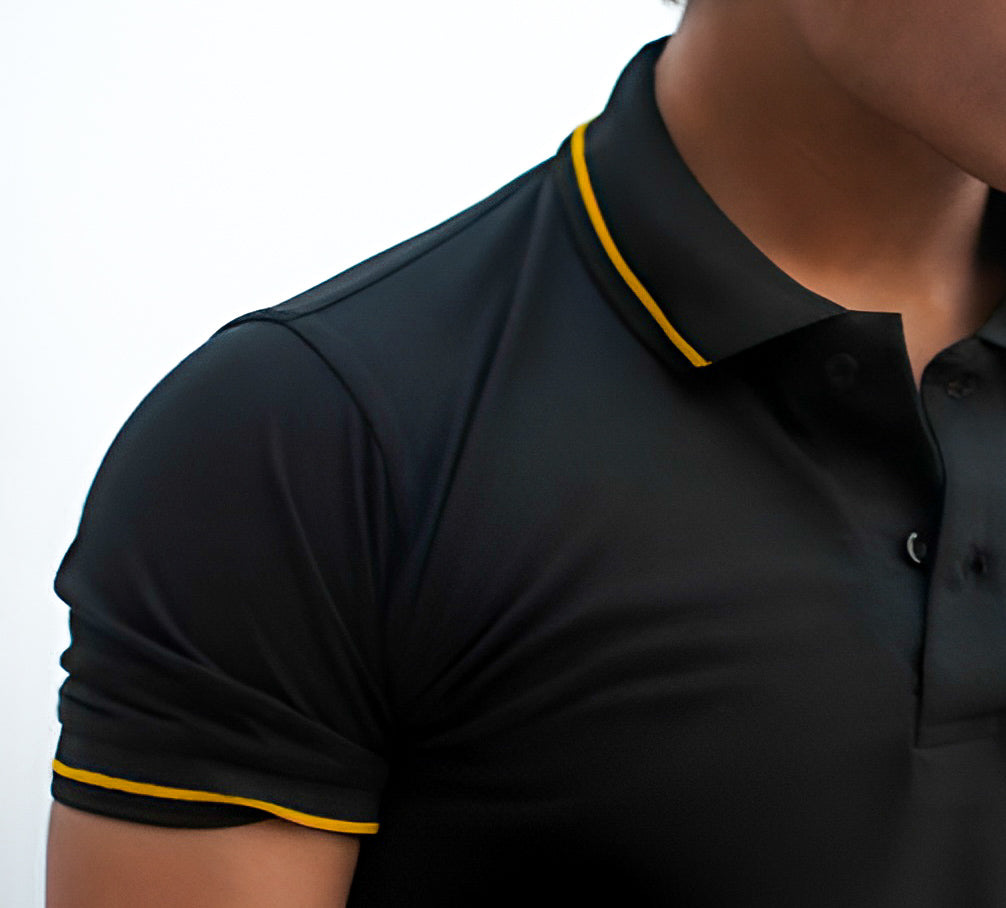 Men Tipping Polo Shirt ( Black )