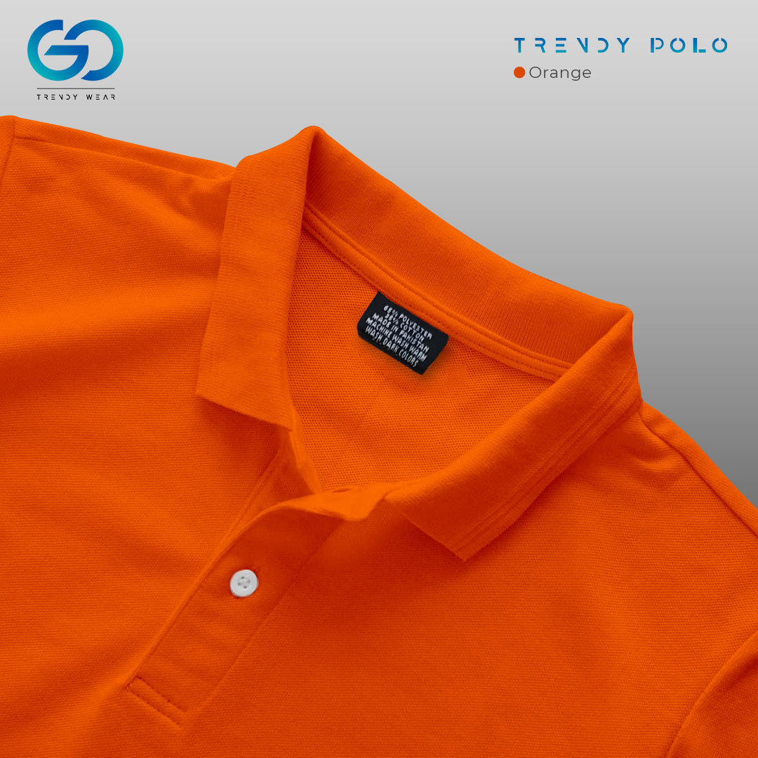 Men's Basic Polo Shirt Orange