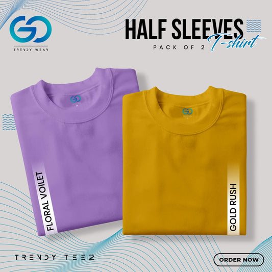 Men's Premium Basic Half Sleeve T Shirt (Pack of 2 Pcs)