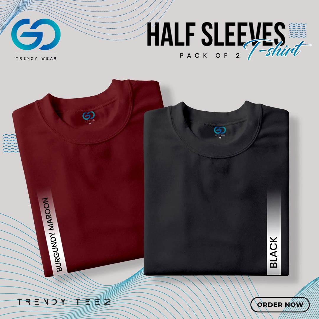 Men's Premium Basic Half Sleeve T Shirt (Pack of 2 Pcs)