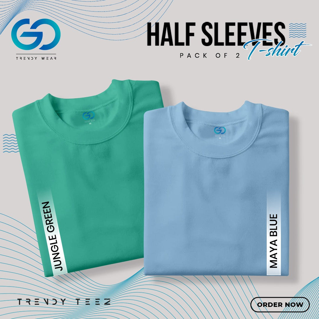 Men's Premium Basic Half Sleeve T Shirt (Pack of 2 Pcs)