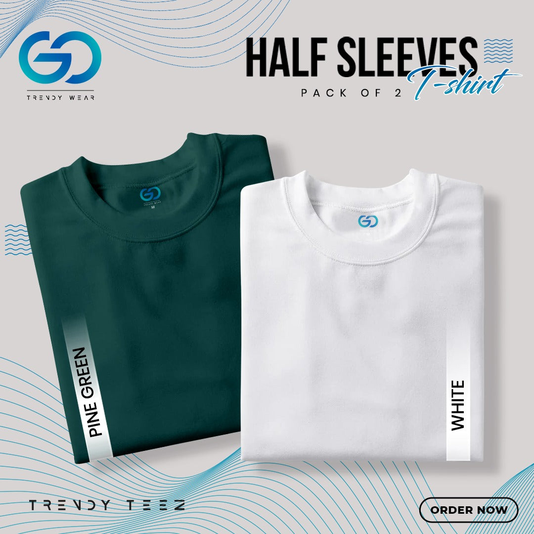 Men's Premium Basic Half Sleeve T Shirt (Pack of 2 Pcs)