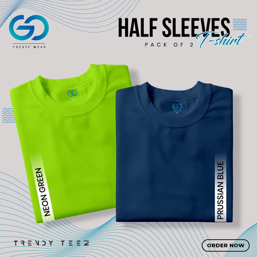 Men's Premium Basic Half Sleeve T Shirt (Pack of 2 Pcs)