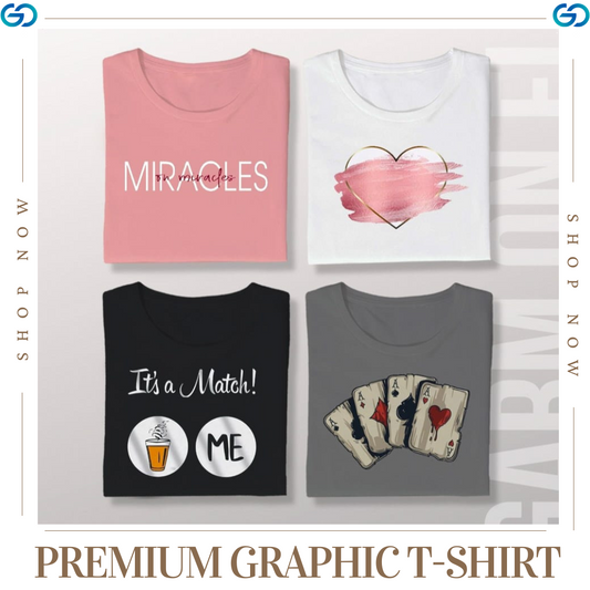 Premium Graphic T Shirt ( Pack Of 4)