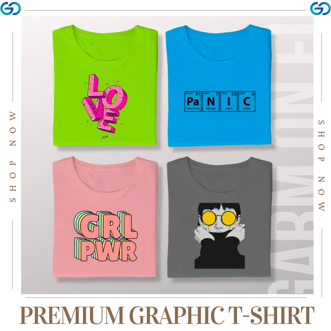 Premium Graphic T Shirt ( Pack Of 4)