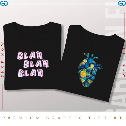 Black Premium Quality Graphic T Shirt (Pack of 2 Pcs)