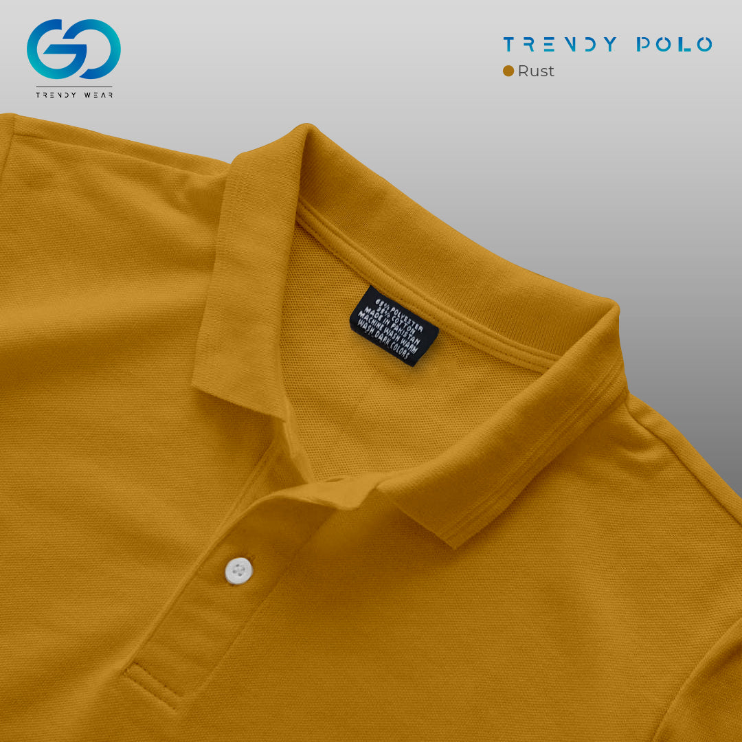 Men's Basic Polo Shirt Rust