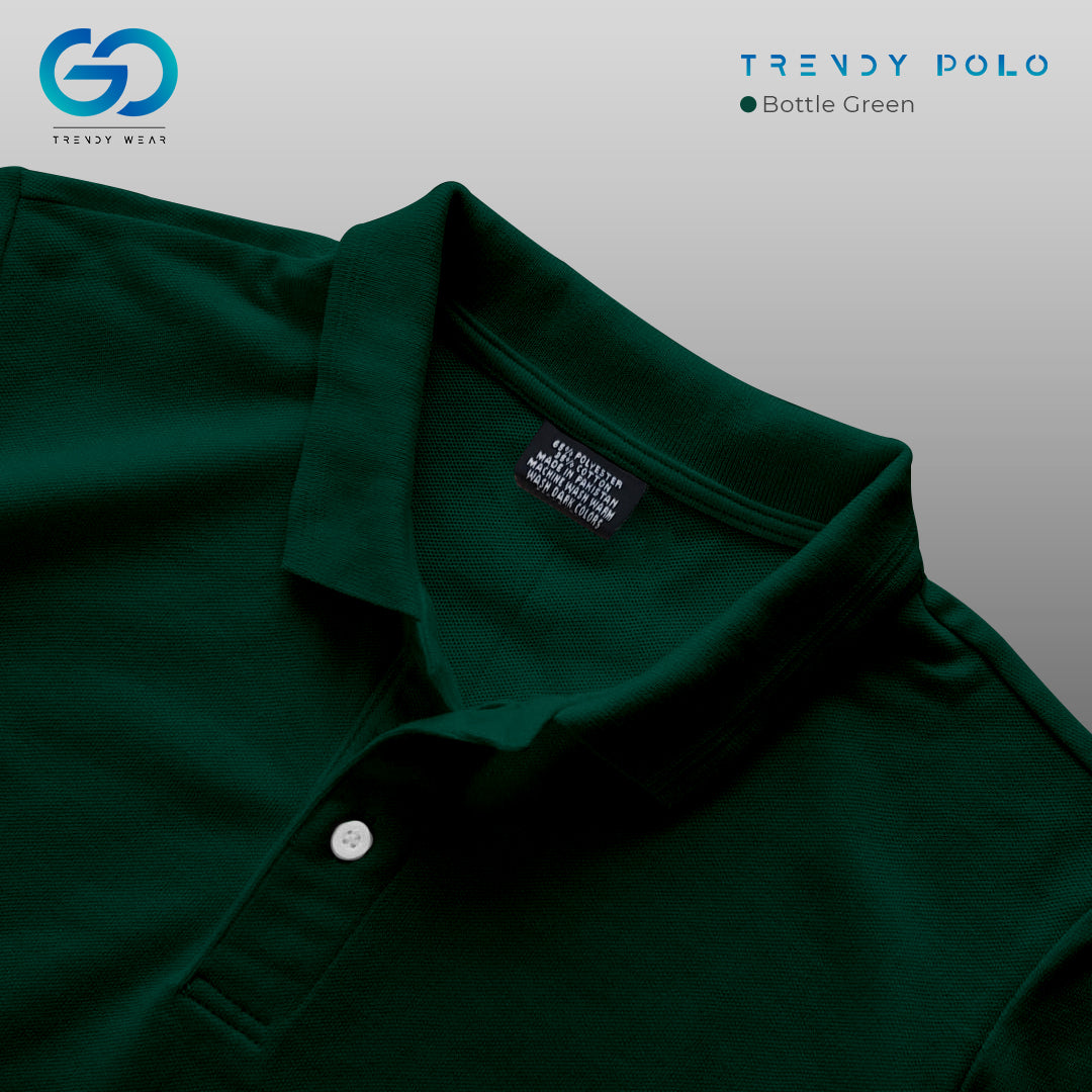 Men's Basic Polo Shirt Bottle Green