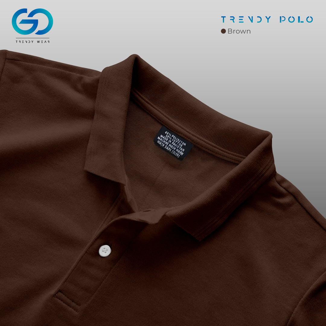 Men's Basic Polo Shirt Brown