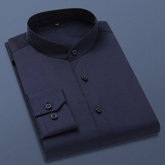 Premium Plain Cotton Formal Shirt Ban Collar