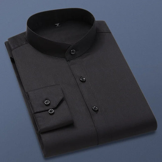 Premium Plain Cotton Formal Shirt Ban Collar