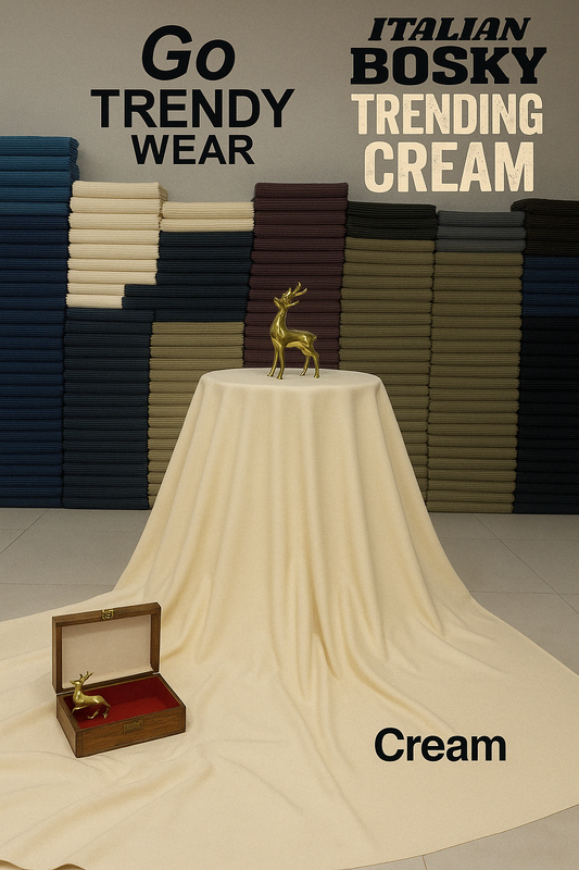 Plain Italian Premium Boski Fabric (CREAM)