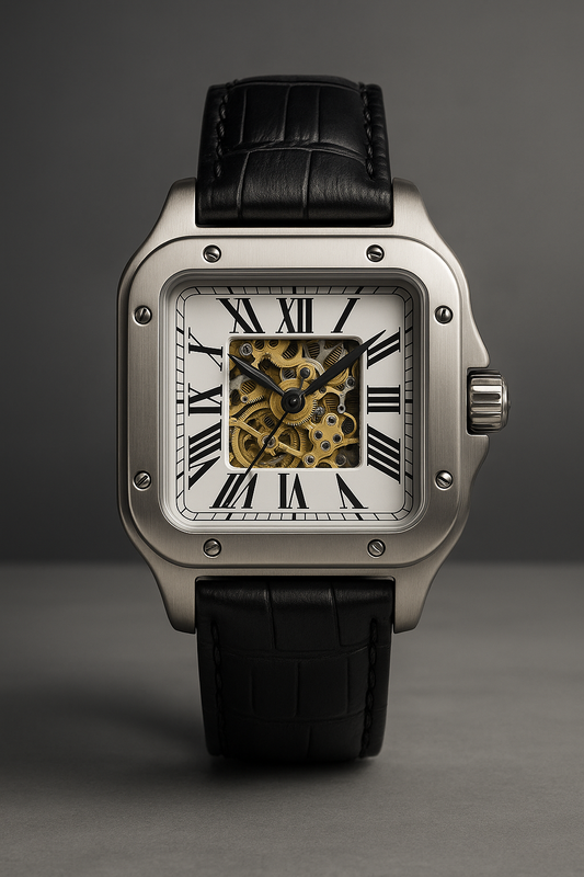Imperium Skeleton Watch For Men ( White Dial-Black Strap )