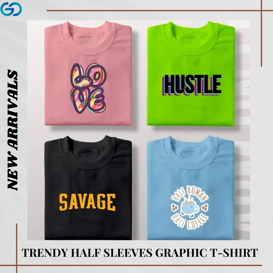 Premium Graphic T Shirt (Pack Of 4)