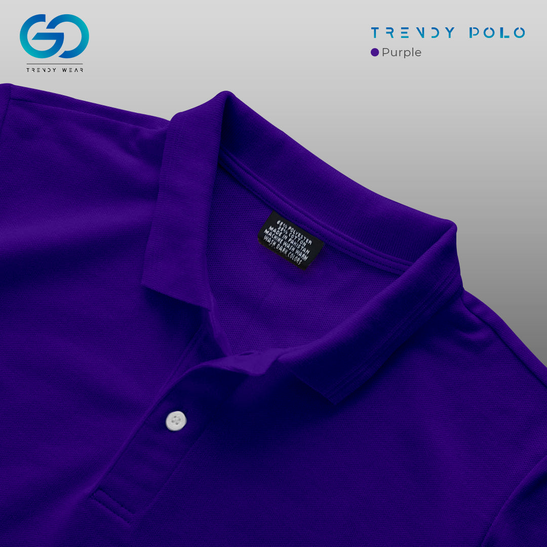 Men's Basic Polo Shirt Purple