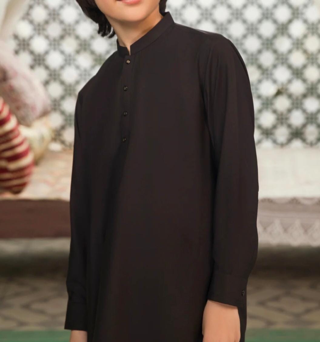 BOY BLENDED KAMEEZ SHALWAR BLACK